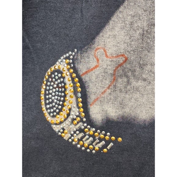 Tupac Black Heavy Weight Embellished T-Shirt Size 3XLT Rare Red Eyes Rap Band - Picture 5 of 8